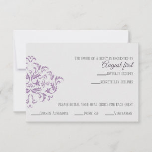 Placa RSVP do Damask Elegante Coneflower