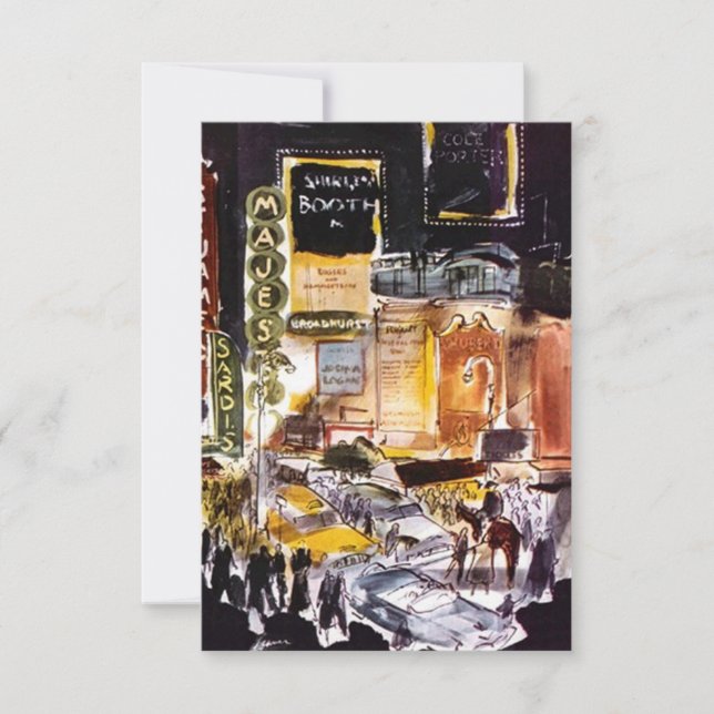 Placa RSVP do Distrito de Teatro NYC ~Divertida pa (Frente)