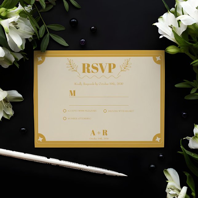 Placa RSVP do Elegance Modern Vintage (Criador carregado)