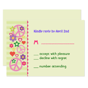 Placa RSVP do Groovy Retro