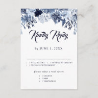 Placa RSVP do Indigo Garden com opções de refeiçõe