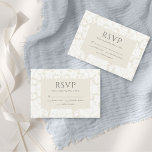 Placa RSVP do Lace Vintage<br><div class="desc">Essas placas RSVP de casamento simples de 3, 5 pol x 5 pol apresentam um design elegante e elegante de renda crochet em uma sombra macia de bege ósseo.</div>