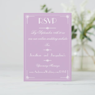 Placa RSVP do Site de Web Mauve Chic de Casamento