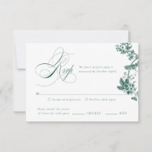 Placa RSVP do Suite Floral de Casamento Verde Vint