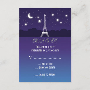 Placa RSVP Doce Torre Eiffel Dezesseis
