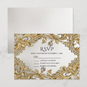 Placa RSVP Dourada decorativa