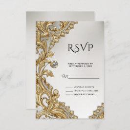 Placa RSVP Dourada decorativa