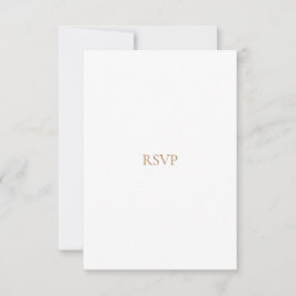 Placa RSVP Dourada e Branca de Script Elegante