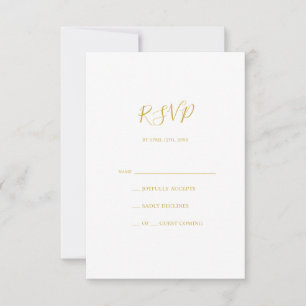 Placa RSVP Dourada Elegante Simples
