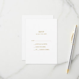 Placa RSVP Dourada minimalista clássica