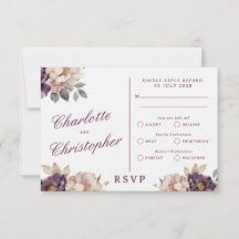 Placa RSVP Elegante de Casamento de Estilo Vintage