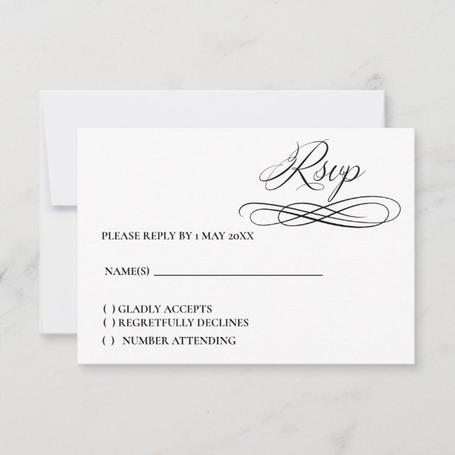 Placa RSVP Elegante formal (Frente)