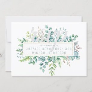 Placa RSVP Eucalyptus - Texto em ambos os lados