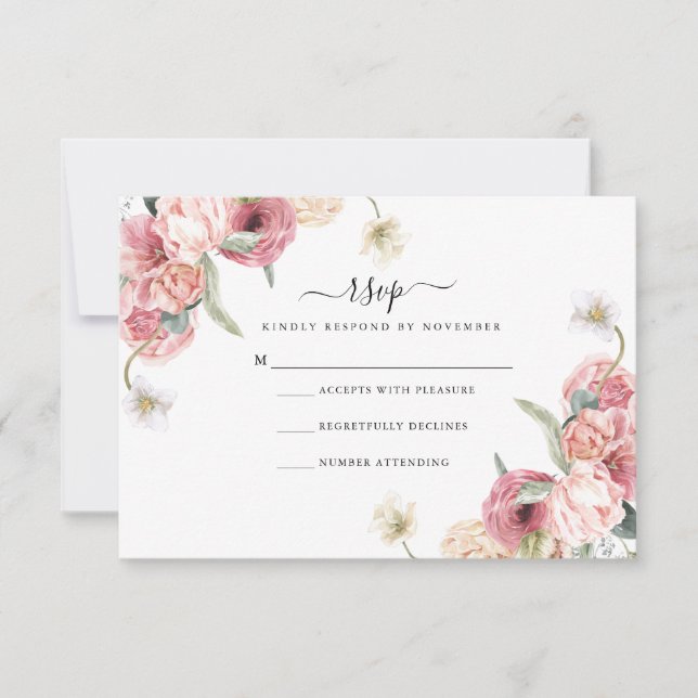 Placa RSVP Floral | Annabeth (Frente)