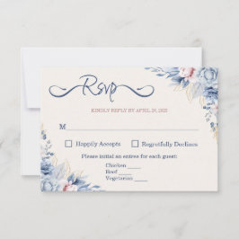 Placa RSVP Floral Azul