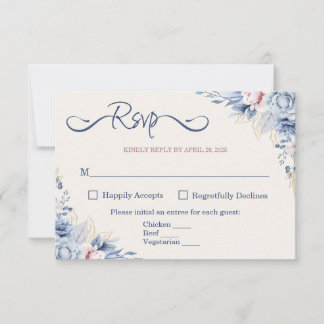 Placa RSVP Floral Azul