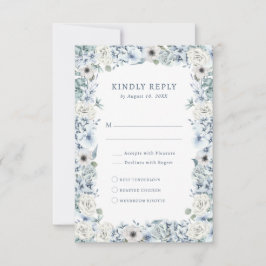 Placa RSVP Floral Azul