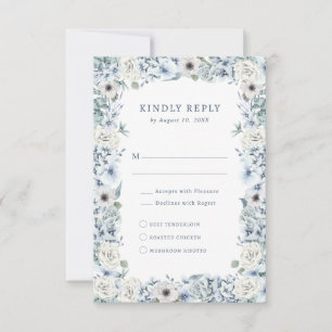 Placa RSVP Floral Azul