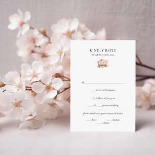 Placa RSVP Floral Blush - chá Geométrico Moderno