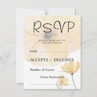Placa RSVP Floral bonito Amarela