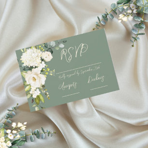 Placa RSVP Floral Branco Elegante