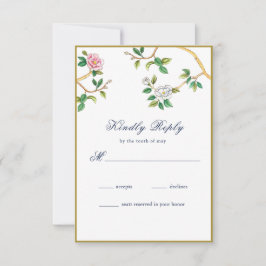 Placa RSVP Floral de Chinoiserie Elegante