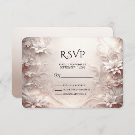 Placa RSVP Floral de Ivory Branca