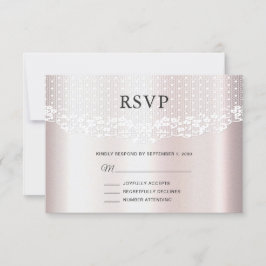 Placa RSVP Floral de Lace Branco Elegante