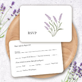 Placa RSVP Floral de Lavanda Elegante