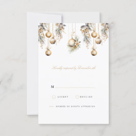 Placa RSVP Floral de Natal Elegante