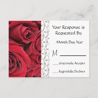 Placa RSVP Floral de rosa vermelha