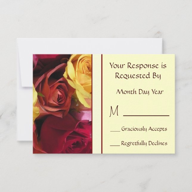 Placa RSVP Floral de Rosas (Frente)