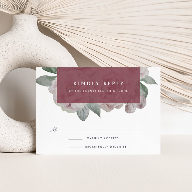 Placa RSVP Floral do Jardim Inglês | Marsala (Criador carregado)