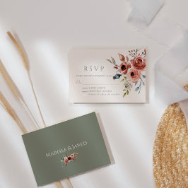 Placa RSVP Floral Elegante Verde Sage