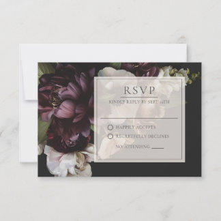 Placa RSVP Floral Escura Devotada