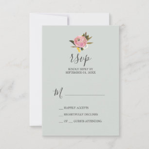 Placa RSVP Floral Pintada