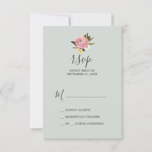 Placa RSVP Floral Pintada (Frente)