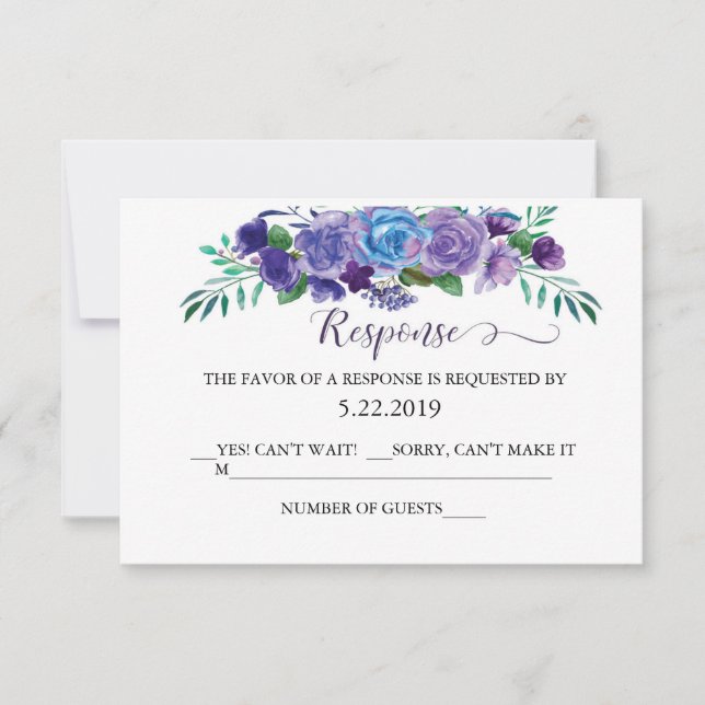 Placa RSVP Floral Puro e Azul (Frente)