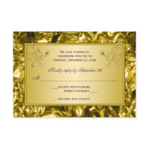 Placa RSVP Floral Puro e Dourada