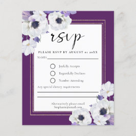 Placa RSVP Floral Real Roxo