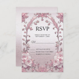 Placa RSVP Floral Rosa Única