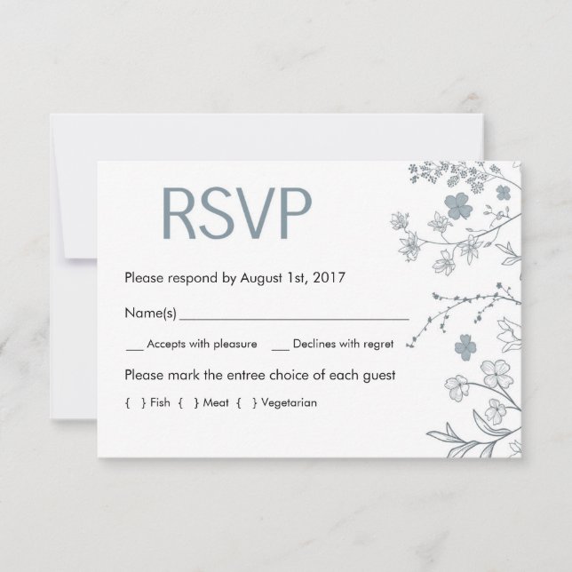 Placa RSVP Floral Rustic Chalky Blue & White (Frente)