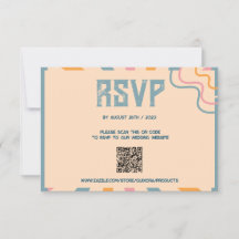 Placa RSVP Floral Vintage 70s com código QR
