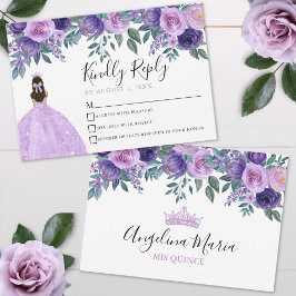 Placa RSVP Floral Violet Purple Quinceanera