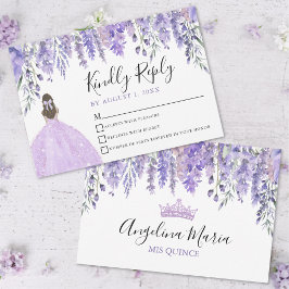 Placa RSVP Floral Violet Tiara Purple Quinceanera