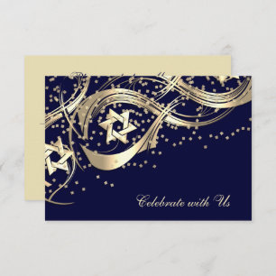 Placa RSVP Flourada de Confetti ouro Star