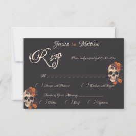Placa RSVP Formal Elegante das Flores Laranja