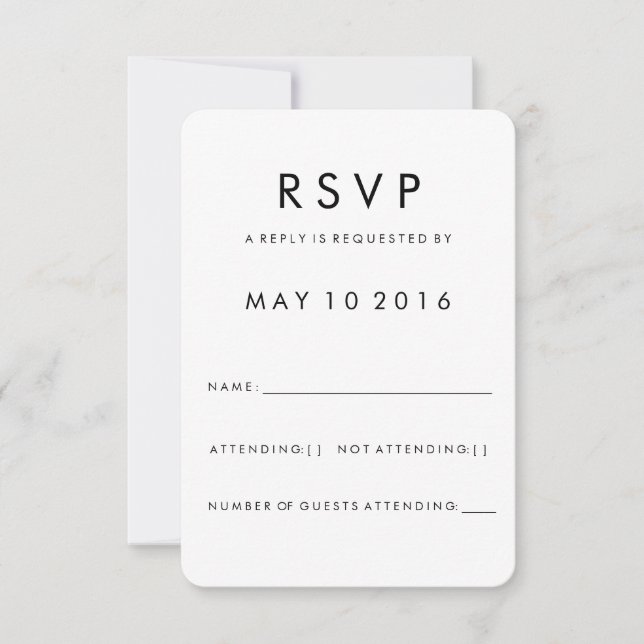 Placa RSVP Futura Modern (Frente)
