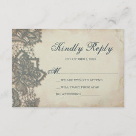 Placa RSVP Halloween - Lace gótico