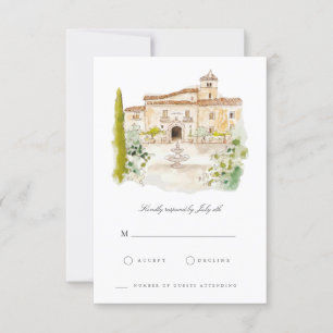 Placa RSVP Italiana de Aquarela da Toscânia